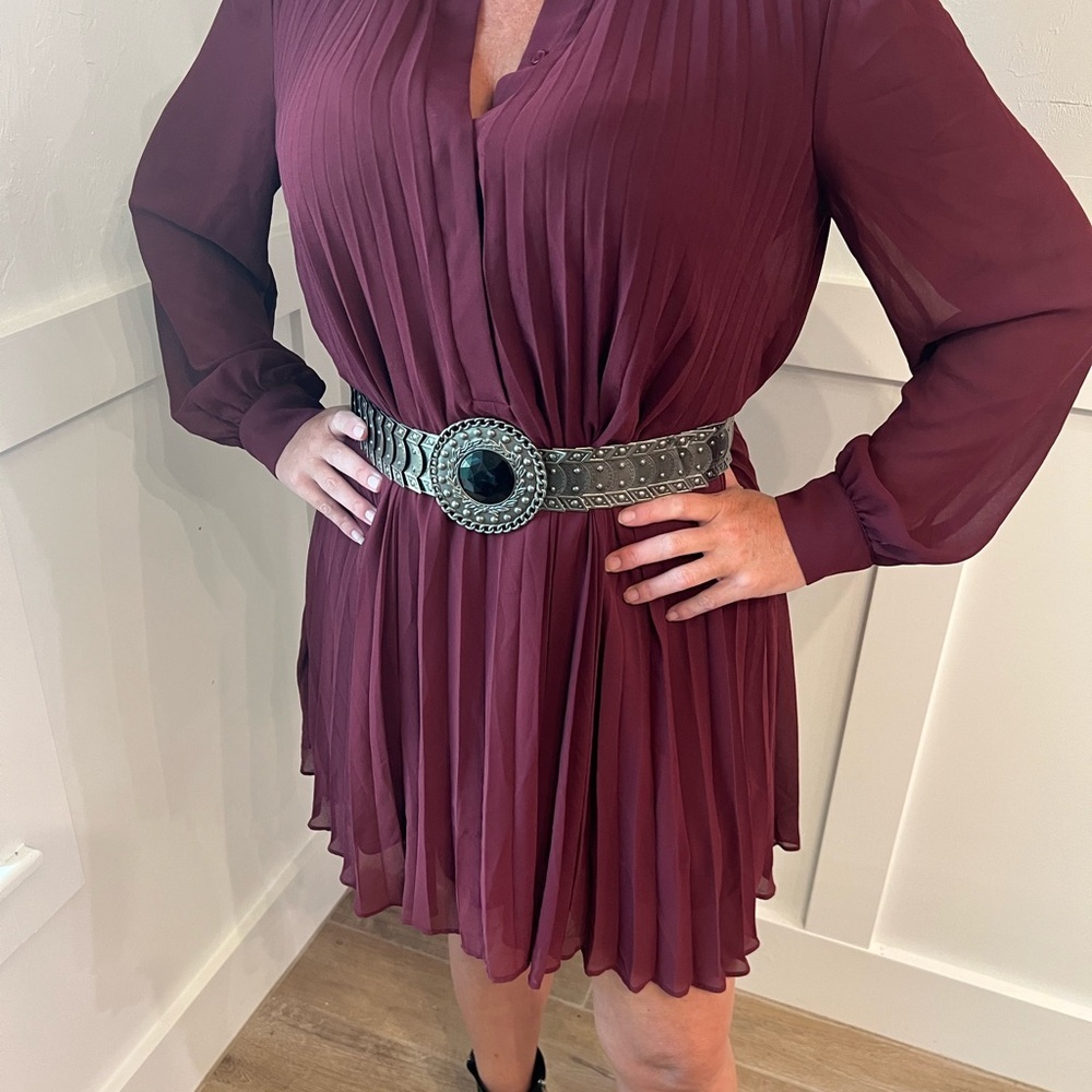 Michael‎ Kors Burgundy Long Sleeve Dress